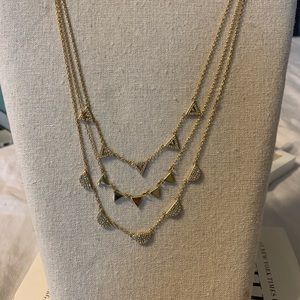 Stella and Dot gold pave necklace